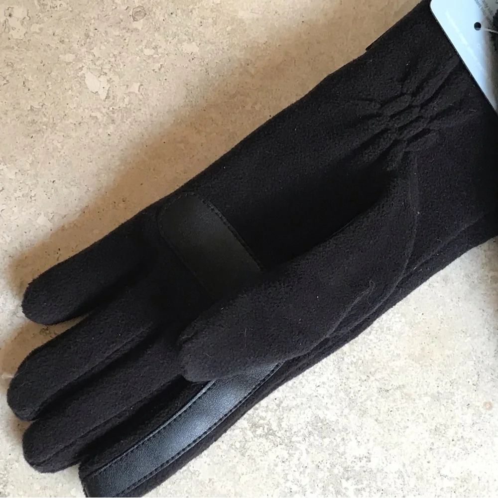 ISOTONER SMART DRY GLOVES LUXURIOUS WARM BLACK WATER REPELLENT 1 SIZE